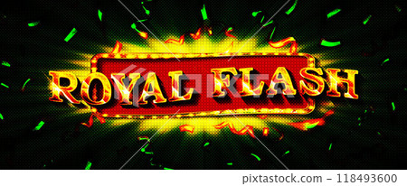 Royal flush lettering with vintage-style light bulbs 118493600