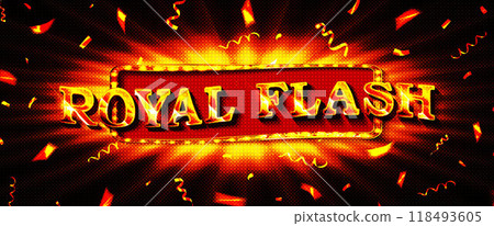 Royal flush lettering with vintage-style light bulbs 118493605