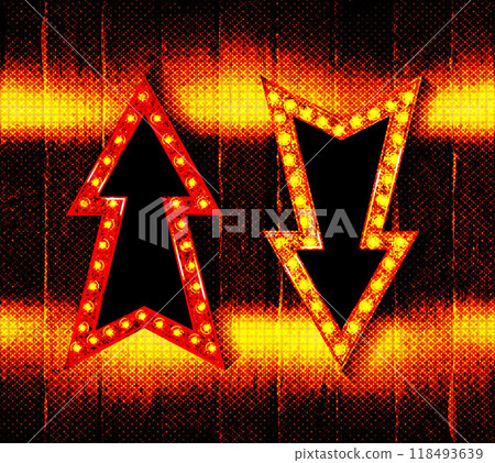 Neon arrows directions electric glowing hd.. Neon arrows directions electric glowing hd.. 118493639