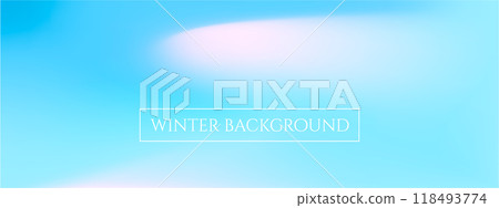 Gradient Pastel Winter Background. Cold fluid wave design. Abstract vector illustration. Holiday season Mesh backdrop. Blue, purple and pink colors 118493774