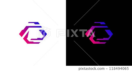 Modern and Futuristic CE Cyberpunk style logo design Modern and Futuristic CE Cyberpunk style logo design 118494065