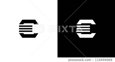 Modern and strong E logo design Modern and strong E logo design 118494069