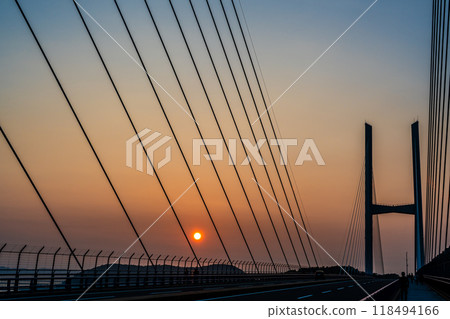 Sunset at Megami Bridge [Nagasaki City] 118494166