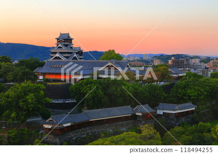 [熊本縣]熊本城的夜景 118494255