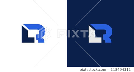 Modern and Bold LR logo design 118494311