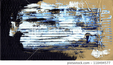 Abstract white and dark hand-painted texture in oil paint 118494577