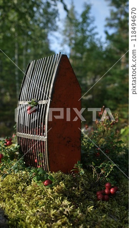 fresh cranberry (cowberry) on wooden background 118494670
