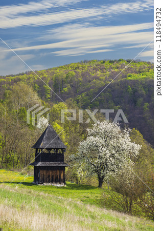 Belfry near Church of St. Martin, Cerin, Polana, Slovakia Belfry near Church of St. Martin, Cerin, Polana, Slovakia 118494732