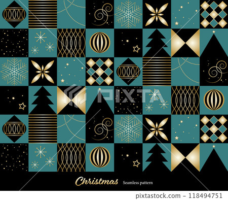 Christmas image seamless background illustration material Vector Square 118494751
