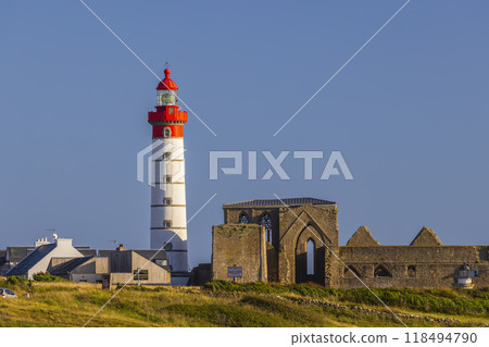 Saint-Mathieu Lighthouse, Pointe Saint-Mathieu in Plougonvelin, Finistere, France Saint-Mathieu Lighthouse, Pointe Saint-Mathieu in Plougonvelin, Finistere, France 118494790