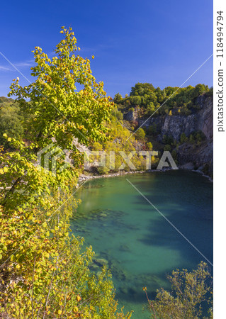 Benatina travertine, natural monument and protected landscape area Vihorlat, Slovakia 118494794