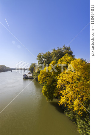 Confluence of Bodrog and Tisza rivers in Tokaj town, Tokaj region, UNESCO site, Great Plain, North Hungary Confluence of Bodrog and Tisza rivers in Tokaj town, Tokaj region, UNESCO site, Great Plain, North Hungary 118494812
