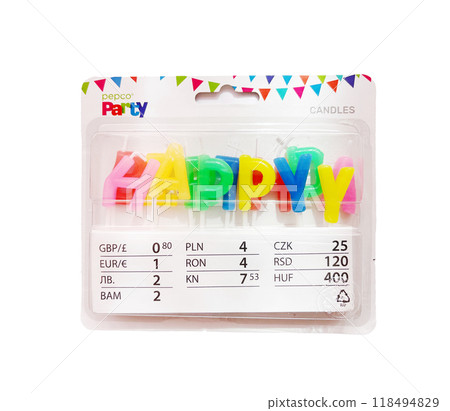 Candles For Party And Birthday Isolated On White Background Candles For Party And Birthday Isolated On White Background 118494829