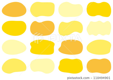 Shape Yellow Simple Set Horizontal Blob 118494901