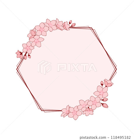 Cherry blossom vector frame material Cherry blossom vector frame material 118495182