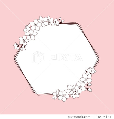 Cherry blossom vector frame material Cherry blossom vector frame material 118495184
