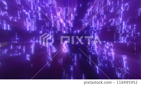 Abstract glowing energy futuristic purple hi-tech abstract background made of lines and computer stripes 118495952