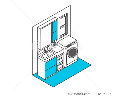 洗臉盆/裝修/家電的等長向量圖 118496027