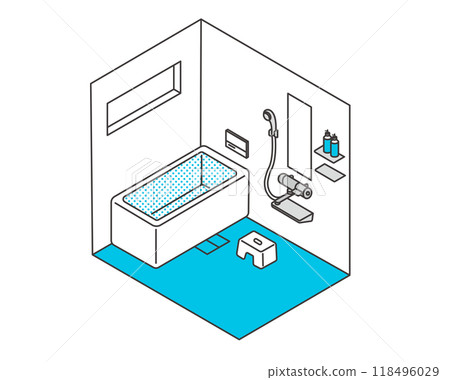 Bath isometric vector illustration material / bathtub / home 118496029