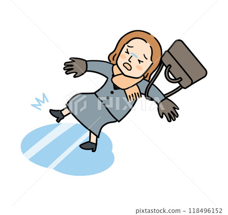 女上班族因路面結冰跌倒 118496152