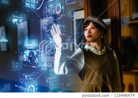 hologram and woman 118496474