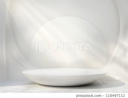 抽象背景白色圓形講台 118497112