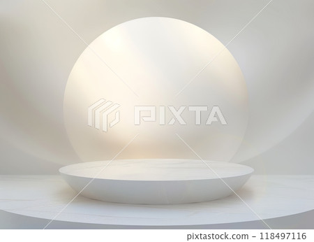 抽象背景白色圓形講台 118497116