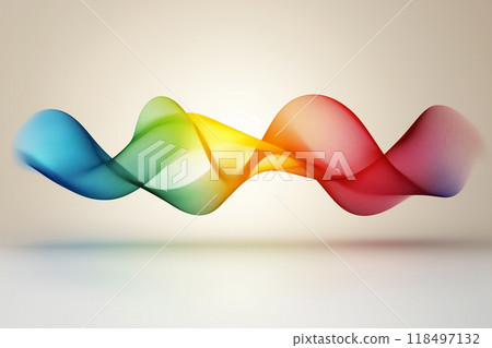 Abstract background transparent smooth wave Multicolored with  by generative ai 118497132