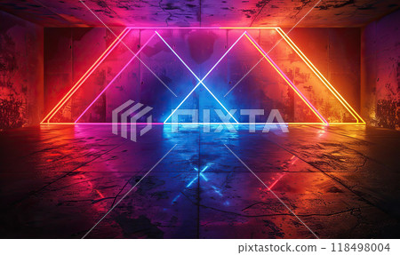 Futuristic Digital Data Tunnel , Generate AI 118498004