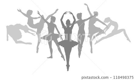Ballet Dancer Silhouette Dancers Poses Silhouettes 118498375