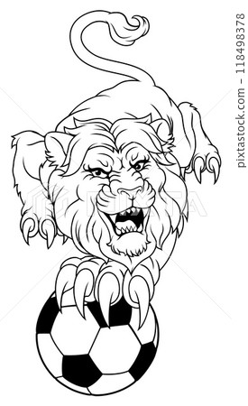 Lion Soccer Football Animal Sports Team Mascot 118498378