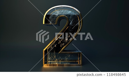 number two luxury design on dark background number two luxury design on dark background 118498645