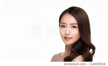 一個年輕漂亮的女人的美容肖像 118498916