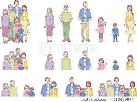 3 generations 6 people family _ smile _ set 118499974