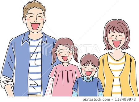 Family of four _ smile _ upper body 118499978