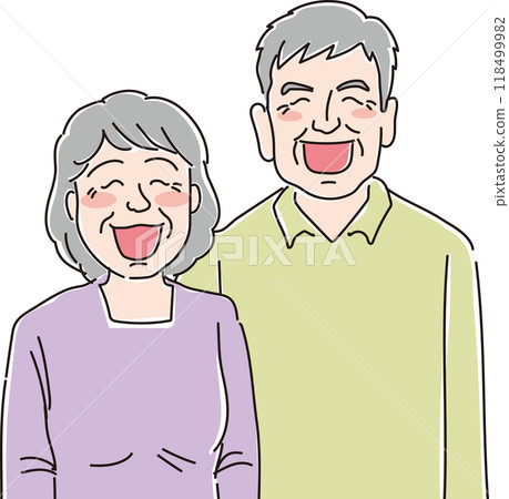 Elderly couple_smile_upper body 118499982