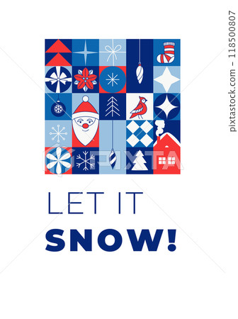 Happy Holidays Minimalist Christmas New Year Card. Modern Geometric Design Happy Holidays Minimalist Christmas New Year Card. Modern Geometric Design 118500807