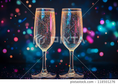 champagne, christmas, glass 118501276
