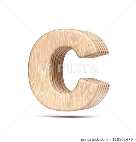 Plywood font Letter C 3D Plywood font Letter C 3D 118501479
