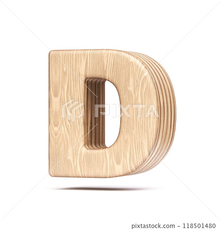 Plywood font Letter D 3D 118501480