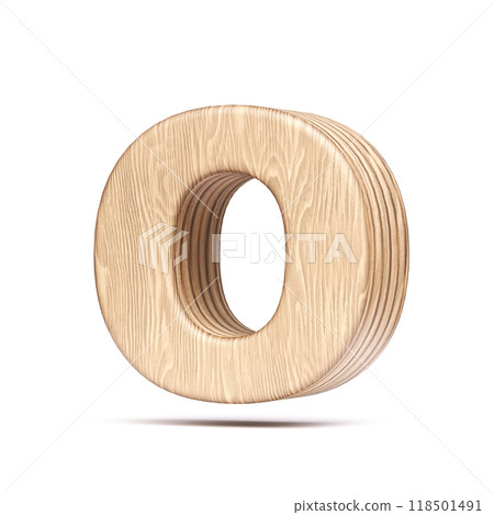 Plywood font Letter O 3D Plywood font Letter O 3D 118501491