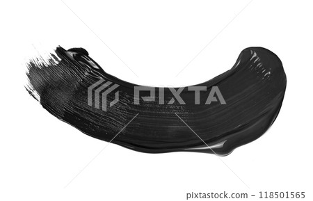 black acrylic brush paint stroke on a white background. High quality photo black acrylic brush paint stroke on a white background. High quality photo 118501565