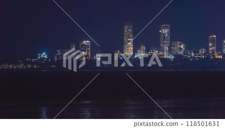 Mumbai, India. Evening City Skyline From Marine Drive Time , Time , Time- . Night City Life. Back Bay Coast Of Mumbai City. Skyscrapers In Night Illuminations. Mumbai Night Skyline Mumbai, India. Evening City Skyline From Marine Drive Time , Time , Time- . Night City Life. Back Bay Coast Of Mumbai City. Skyscrapers In Night Illuminations. Mumbai Night Skyline 118501631