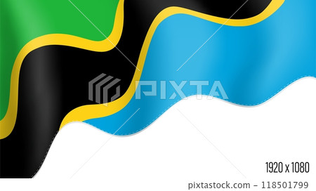 Tanzania country flag realistic independence day background. Tanzania commonwealth banner in motion waving, fluttering in wind. Festive patriotic HD format template for independence day Tanzania country flag realistic independence day background. Tanzania commonwealth banner in motion waving, fluttering in wind. Festive patriotic HD format template for independence day 118501799