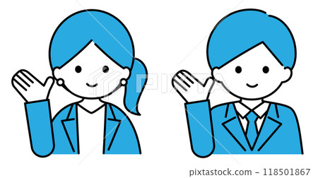 A man and a woman of a suit to show 118501867