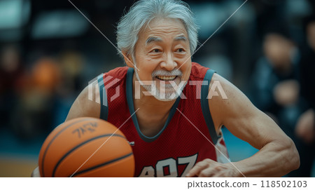 Grandfather playing basketball Grandfather playing basketball 118502103