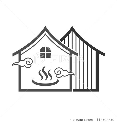 Onsen hot springs icon 118502230