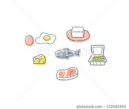 Various foods high in protein Various foods high in protein 118502403