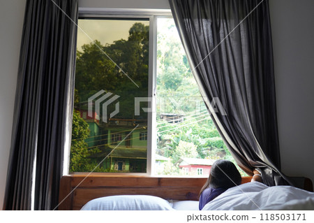 Beautiful view of Mountain and Nature from Open Window at East Sikkim Lingtham Beautiful view of Mountain and Nature from Open Window at East Sikkim Lingtham 118503171