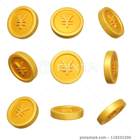 3DCG | Set of Japanese yen coins from various angles 3DCG | Set of Japanese yen coins from various angles 118503300
